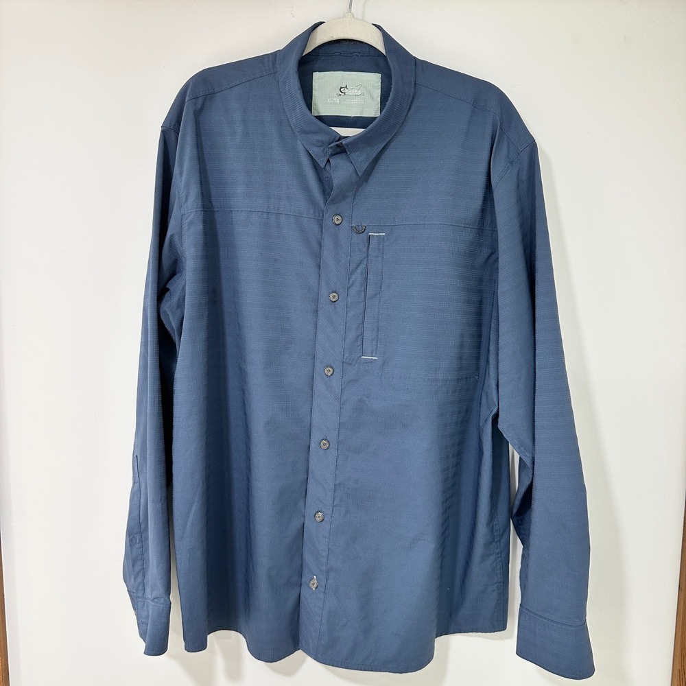 World Wide Sportsman Fishing Shirt Mens XL Blue Long Sleeve Ripstop | Gorpcore